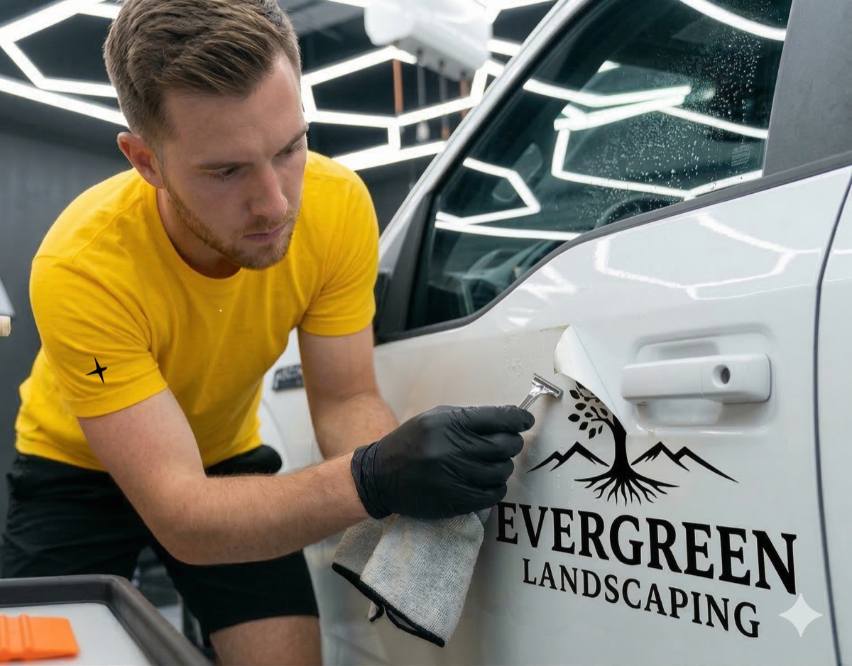 Professional decal and adhesive removal from vehicle paint