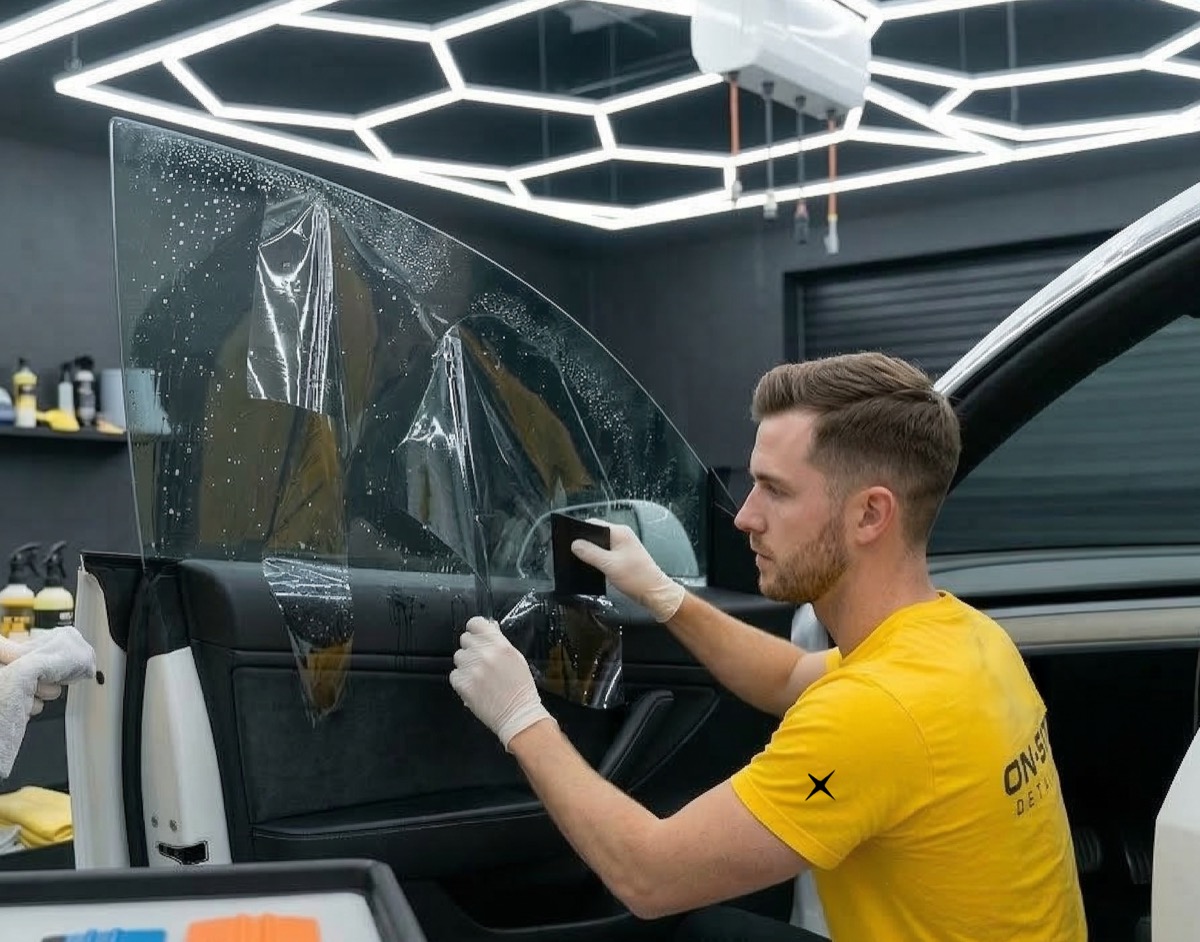 Professional automotive window tinting service